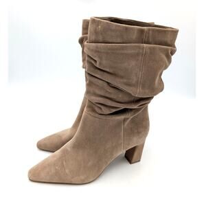 Vince Camuto Skylar Slouch Boots Pointed Toe Womens Golden Walnut Size US9M EU40